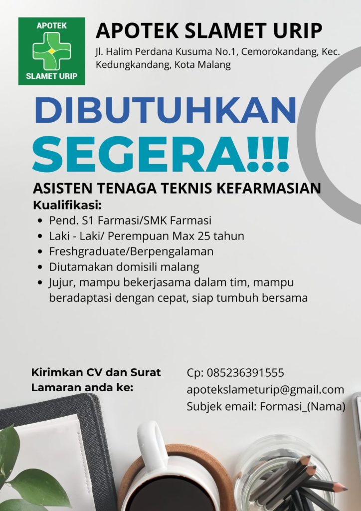 LOWONGAN KERJA APOTEK SLAMET URI