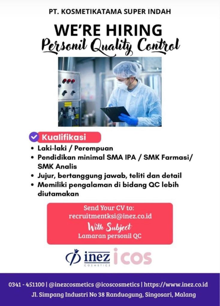 INFO LOWONGAN PEKERJAAN PT INEZ DARI BKK SMK PIM