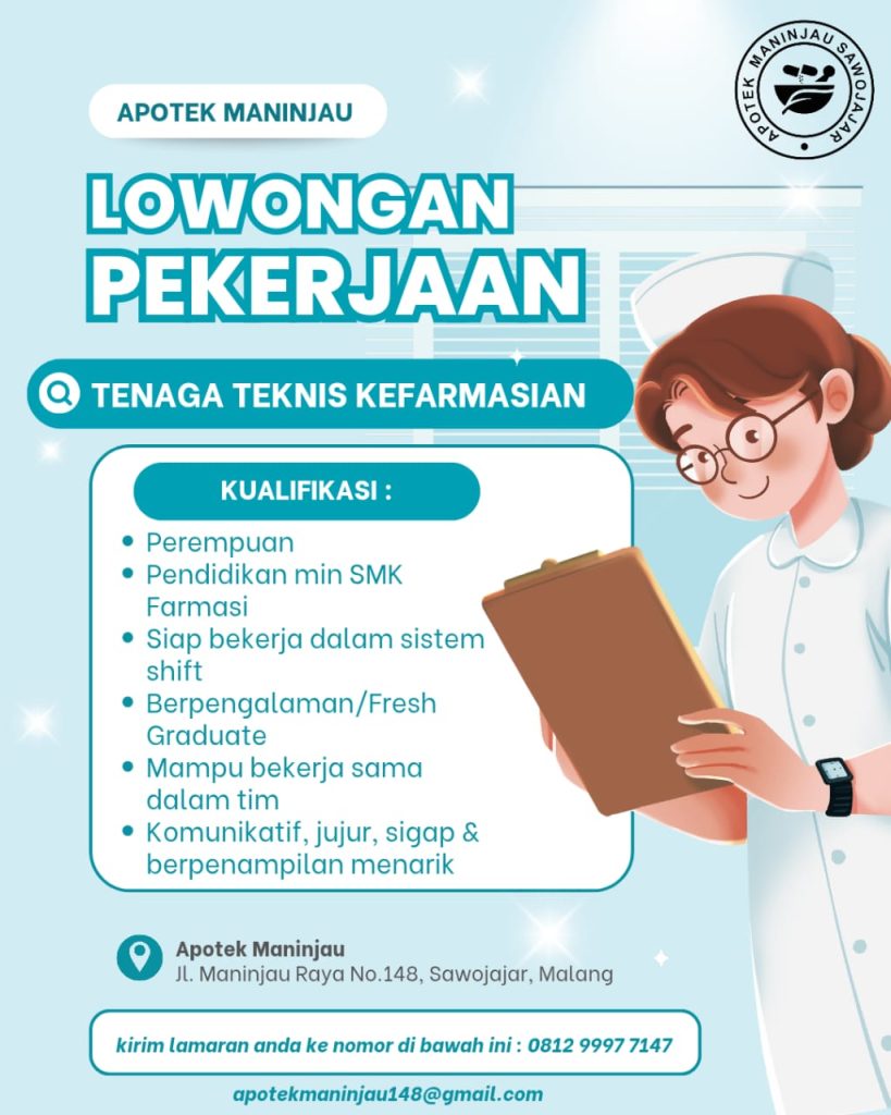 LOWONGAN PEKERJAAN APOTEK MANINJAU