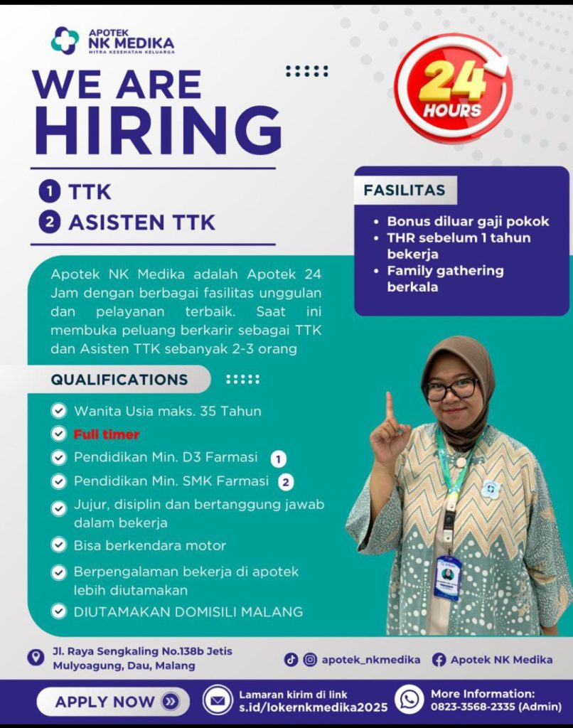 LOWONGAN PEKERJAAN APOTEK NK MEDIKA
