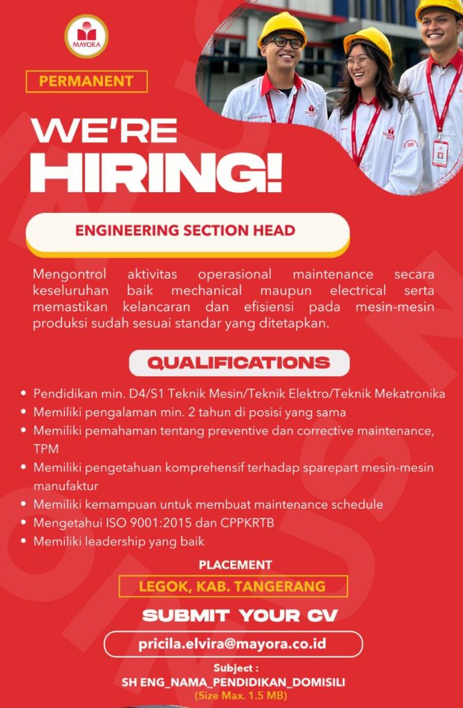 lowongan pt mayora engineering