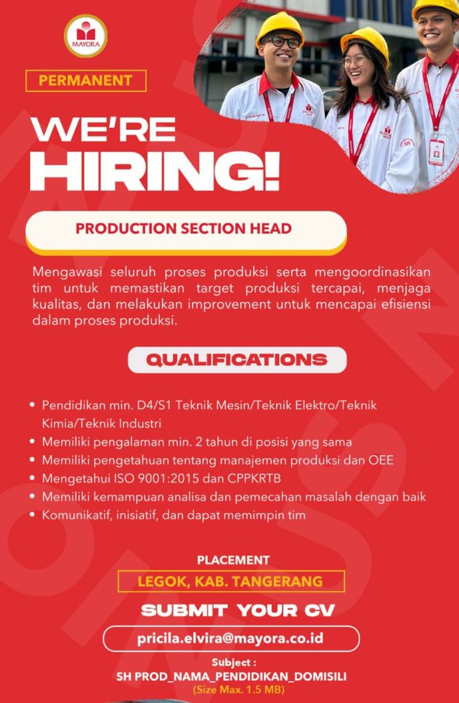 lowongan pt mayora production
