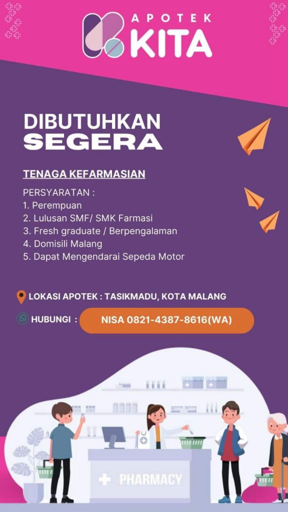 LOWONGAN PEKERJAAN APOTEK KITA